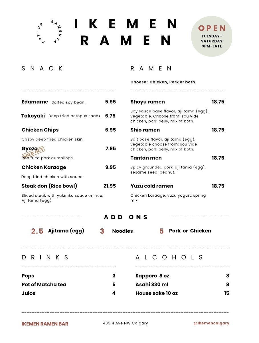 Ikemen Ramen Bar Menu-1